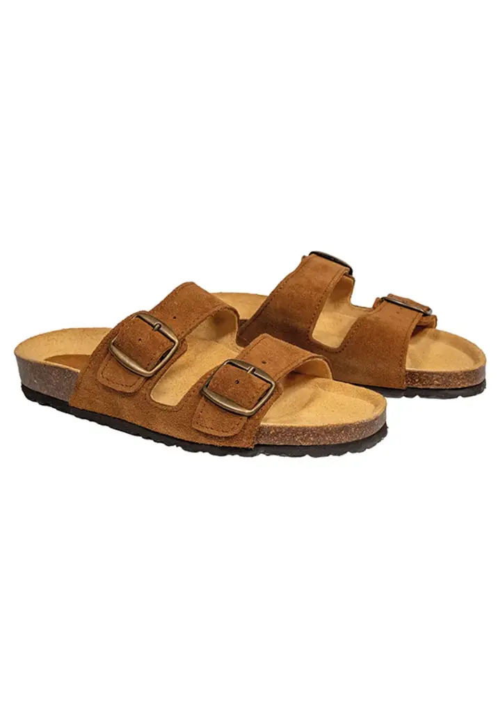 Sandales Femme en Cuir Suédé Camel Amber